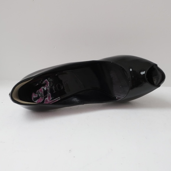 DIOR size 39 black patent peep toe PLATFORM PUMPS - Picture 3 of 12
